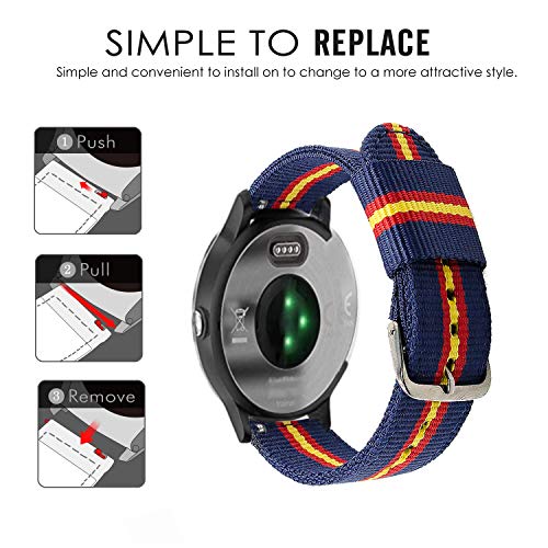 Estuyoya - Pulsera de Nailon Compatible con Garmin Vivoactive 3/Galaxy Watch Active 2/Forerunner 245/645 Music/Suunto 3/Polar Ignite Colores Bandera de España Transpirable Elegante 20mm - OTAN