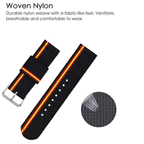 Estuyoya - Pulsera de Nailon Compatible con Suunto 9/Traverse/Diesel Smartwatch DZT2009/Fossil Q Machine Hybrid/Michael Kors Grayson Colores Bandera de España Transpirable Elegante 24mm - Lineblack