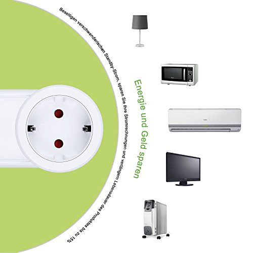 Etekcity Enchufes Inalámbricos Inteligentes con Mando a Distancia con Control Remoto Interruptores a Distancia, Blanco (Código de Aprendizaje, 3Rx-2Tx)