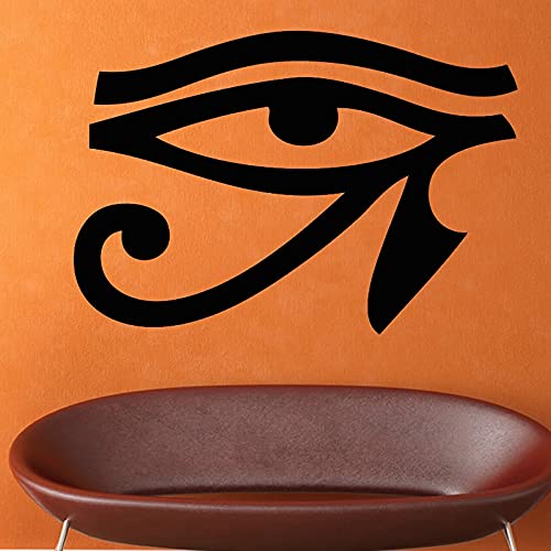 Etiqueta de la pared del ojo de Horus de la leyenda egipcia antigua PVC negro extraíble sala de estar decoración del hogar Mural de pared A6 44x30cm
