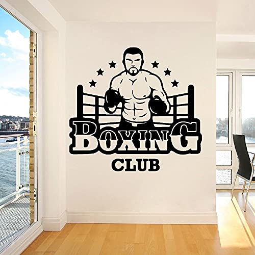 Etiqueta de la pared del vinilo de la pared del club de boxeo etiqueta engomada de la decoración del club etiqueta engomada del cartel mural del gimnasio etiqueta de la pared A2 43x40cm