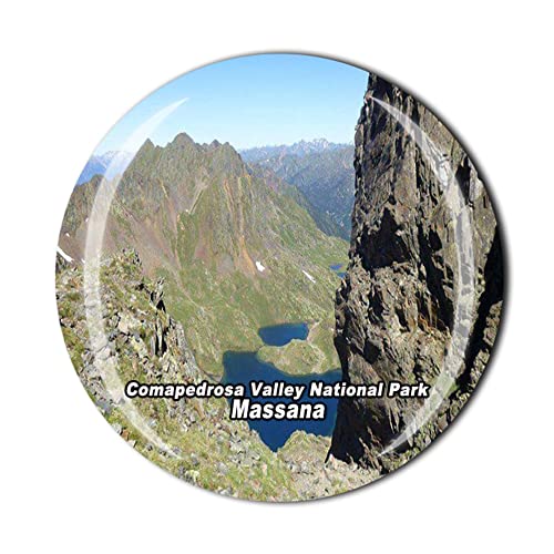 Etiqueta magnética magnética del parque nacional del valle de Comapedrosa Massana Andorra Imán de nevera de cristal de recuerdo turístico colección de regalos para refrigerador
