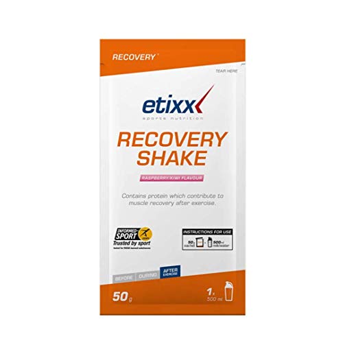 Etixx Recovery Shake, Sabor a Raspberry/Kiwi - 12 Sobres