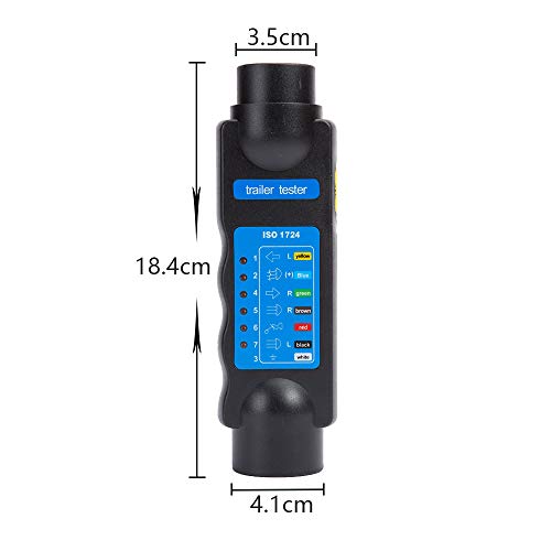 ETUKER Comprobador Remolque 7 Pines, 12V Probador De Remolque 7 Pines Herramienta De Diagnóstico De Luz Equipo De Pruebas, para Caravanas/Coches/RV/Comprobador Enchufe Remolque (Comprobador 7 Pines)