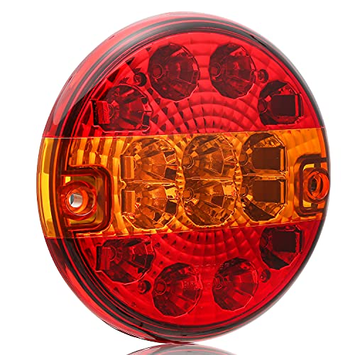 ETUKER LED luz trasera de remolque camión trasero redondo hamburguesa luz trasera impermeable indicador de parada lámpara 10~30 V para remolque camión camión caravana o furgoneta