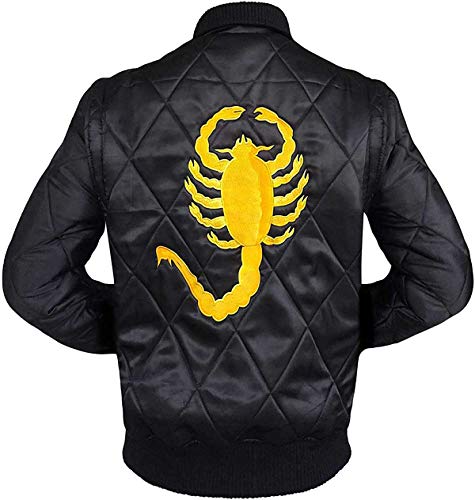 EU Fashions Drive Scorpion Chaqueta Ryan Gosling Driver Bomber Marfil Satin Jacket