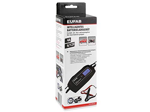 EUFAB 16615 - Cargador Inteligente de batería, 6/12 V, 4 A