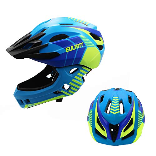 EULANT Niños Cascos de Bicicleta Versión Actualizada Casco Integral con la Guardia de Barbilla para Niños Seguridad Protectora Casco Niños y Niñas para Balance Bike Scooter Patines