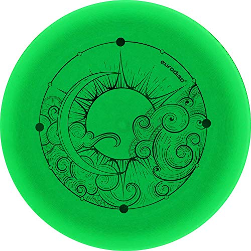 Eurodisc Nightglow Organic Ultimate - Disco volador (175 g, brilla en la oscuridad), diseño de luna, color azul