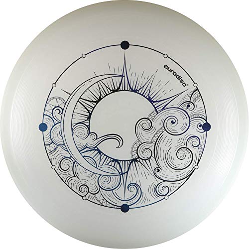 Eurodisc Nightglow Organic Ultimate - Disco volador (175 g, brilla en la oscuridad), diseño de luna, color azul