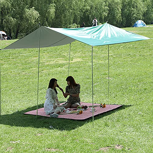 Evenwils Multifunción Fly Camping tienda de campaña lona 3 m x 3 m impermeable, cubierta de lona para acampar al aire libre hamaca mosca tienda de campaña con estacas y cuerdas