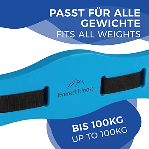 EVEREST FITNESS Cinturón Natación Deportes Acuáticos y Entrenamiento - Cinturon Flotador para Natacion y Ajustable para Aquajogging hasta 100kg - Burbuja Piscina Niños y Adultos