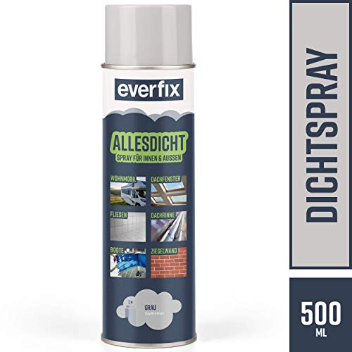 Everfix Spray Impermeabilizante y Sellante Multiusos – Líquido Sintético para Sellado e Impermeabilización – 500 ml, Gris