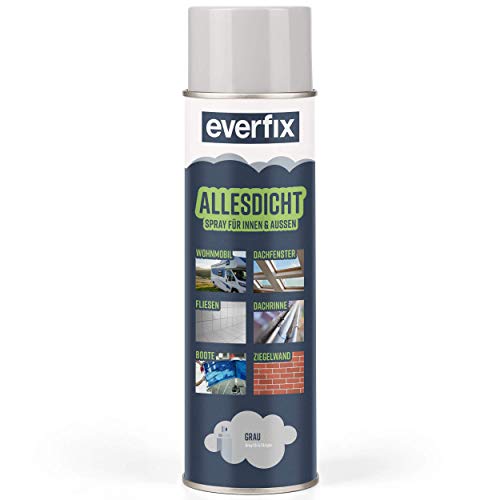 Everfix Spray Impermeabilizante y Sellante Multiusos – Líquido Sintético para Sellado e Impermeabilización – 500 ml, Gris