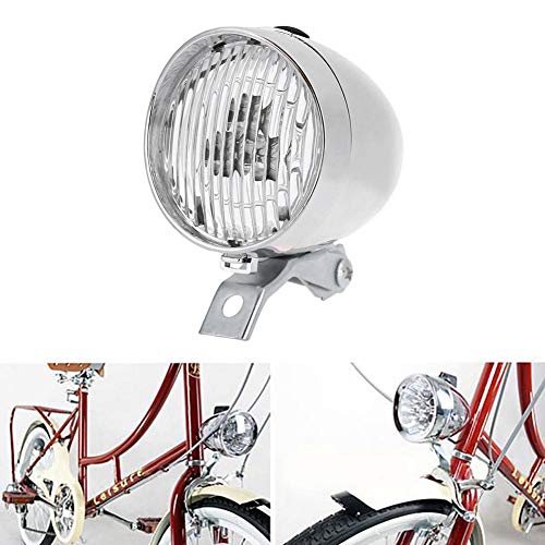 Everpert Luces Bicicleta LED USB, Faros Delanteros de Bicicleta Retro Vintage de 3 Luces Delanteras, Luz Nocturna de Seguridad, Decoración de Bicicletas
