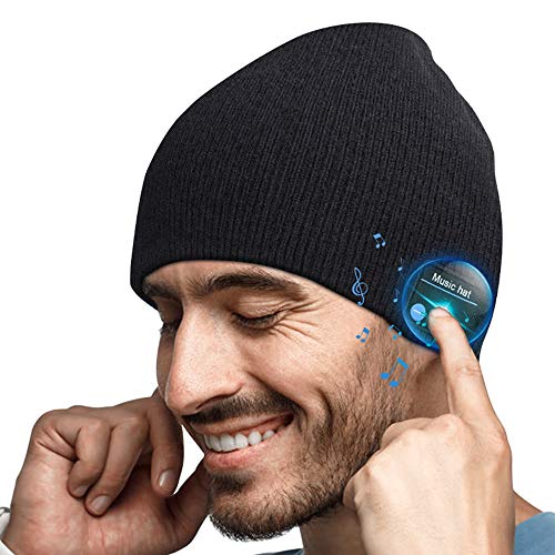 EVERSEE Gorro Bluetooth Regalos Originales Hombre - Bluetooth Gorro Invierno Hombre, Lavable Gorro Beanie Bluetooth 5.0, Hombre Mujer, Gorro Deportivo con Bluetooth Auriculares