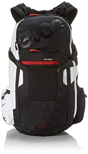 Evoc FR TRAIL UNLIMITED - Mochila con protector de espalda (20 L, con diseño de estrellas), color negro y blanco negro y blanco XL