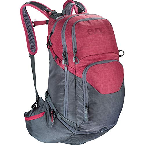 Evoc Mochila unisex Explorer Pro Performance, color gris carbón/rojo rubí, 30 l