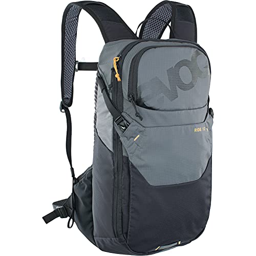 Evoc Ride 12 - Mochila para Bicicleta de montaña sin protección Adulto, Unisex, Negro/Gris