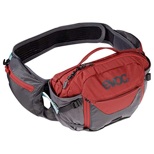 EVOC Sports GmbH Hip Pack Pro 3l + 1, 5l Bladder Riñonera, Unisex Adulto, Gris y Rojo, Talla única