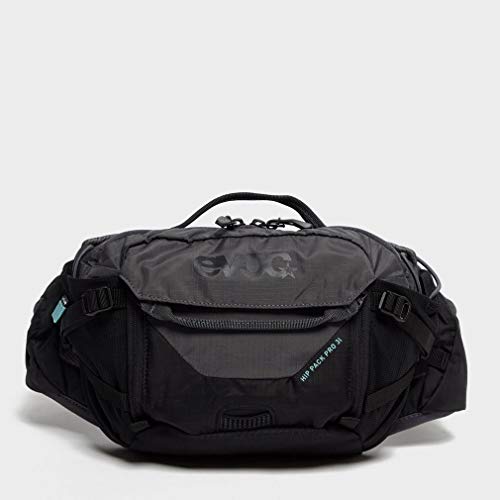 evoc Unisex Hip Pack Pro 3 L + 1, 5 L Bladder H Bolsa, Negro Carbón Gris, Talla Única EU + 901101100 Clip para Mochila de hidratación, Unisex, Adulto, Color Negro