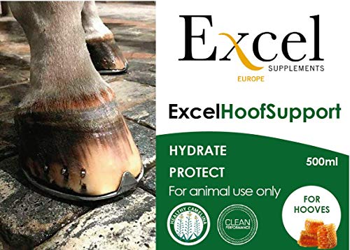 Excel Supplements Europe Hoof Support 0,5l | Grasa Cascos Caballos | Barrera antibacteriana | Hidratación de los Cascos | Cuidado del Caballo | Previene Enfermedades del Casco | Poder regenerador