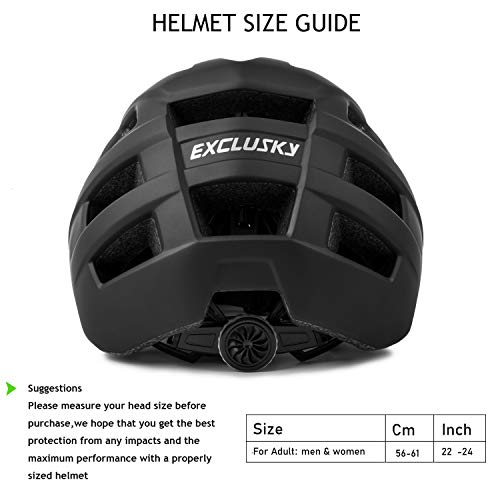 Exclusky Adultos Casco de Bicicleta para Deportes de Ciclismo,56-61cm (Negro)