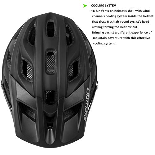 Exclusky Adultos Casco de Bicicleta para Deportes de Ciclismo,56-61cm (Negro)