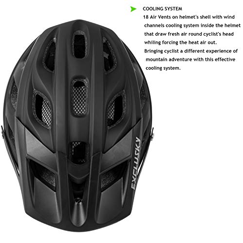 Exclusky Adultos Casco de Bicicleta para Deportes de Ciclismo,56-61cm (Negro)