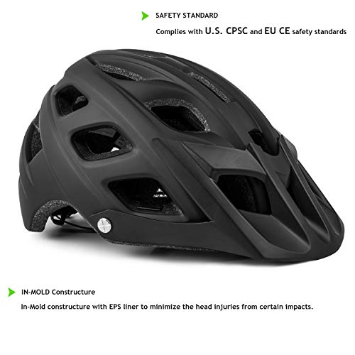 Exclusky Adultos Casco de Bicicleta para Deportes de Ciclismo,56-61cm (Negro)