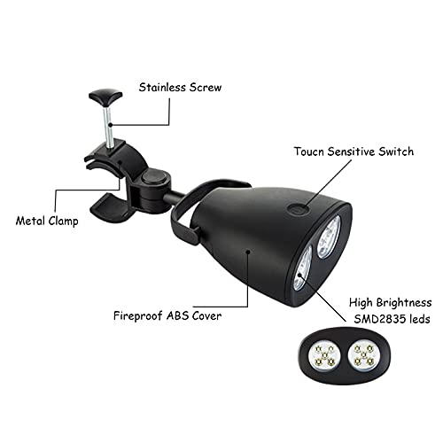 Exnemel Luz LED para Parrilla de Barbacoa, Luz de Parrilla Giratoria de 360 Grados con Montaje de Tornillo para Acampar, Andar en Bicicleta, Leer, Pescar, Cocinar al Aire Libre