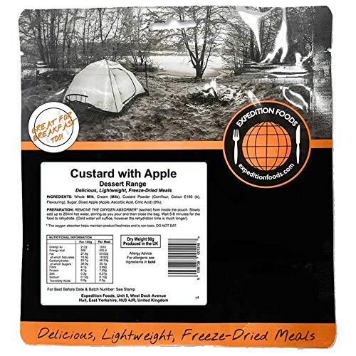 Expedition Foods Custard with Apple Gama de postres, Unisex, Negro