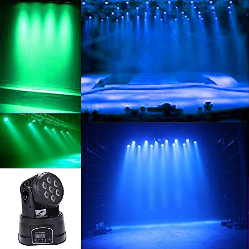 Explopur 7LED 105W RGBW 9/14 Canal DMX512 Mini Rotating Head Moving Stage Lámpara de Efecto de Luz para Discoteca Interior KTV Club Party