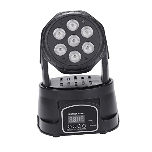 Explopur 7LED 105W RGBW 9/14 Canal DMX512 Mini Rotating Head Moving Stage Lámpara de Efecto de Luz para Discoteca Interior KTV Club Party