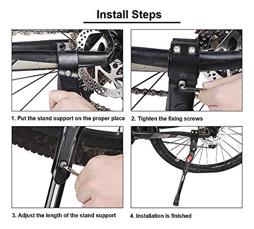 Exporee Pata de Cabra para Bicicleta, Aluminio Soporte Ajustable del Retroceso para Bicicleta de Montaña Bicicleta de Carretera con un Diámetro de Rueda de 20~27.5 Pulgadas