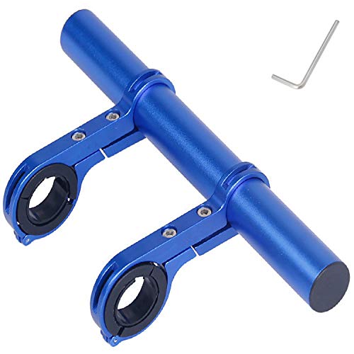 Extensión de Manillar de Bicicleta Soporte para Manillar de Bicicleta de Aleación de Aluminio, 20 cm,Color Azul oporte Para Luz De Bicicleta,Gps, TeléFono,VelocíMetro,Fuerte y Robusto.