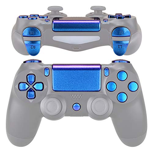 eXtremeRate Botones para PS4 Mando Teclas de Repuesto D-Pad R1 L1 R2 L2 Disparador Botón Touchpad Home Share Acción Botón Opciones Kit para Playstation 4 Mando Slim Pro CUH-ZCT2(De Azul a Violeta)