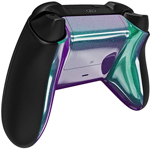 eXtremeRate Carcasa Trasera para Xbox Series S Xbox Series X Control Funda Protector con Placa de Batería Cubierta Posterior para Xbox Series S X Mando-No Incluye Shell de Grip(Violeta a Verde)