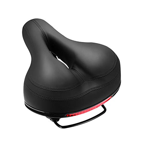 Exuan Comfortable Bike Seat Bicycle Saddle Thickening of The Memory Foam Waterproof Replacement Leather Bike Saddle on Your Mountain Bike for Women and Men with Big Bottoms