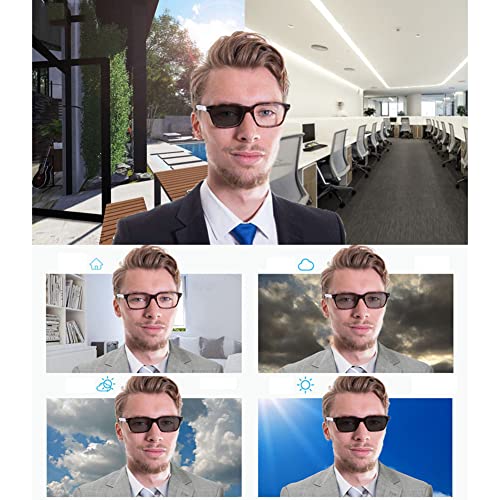 EYEphd Gafas de Lectura Protectoras UV fotocromáticas para Exteriores de Titanio Ultraligero para Hombre,1.56 Gafas de Sol con Lentes de Resina asférica Dioptrías +0,25 a +3,0,05,+2.0