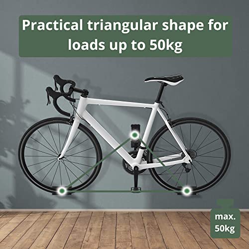 EyPiNS 2X Soporte de Pared para Bicicleta, Gancho de Pared para Colgar Bicicleta,Colgar Bicicleta Pared Soporte de Bicicleta para la Pared con Ángulo de Apoyo y Almohadillas Protección de Pared