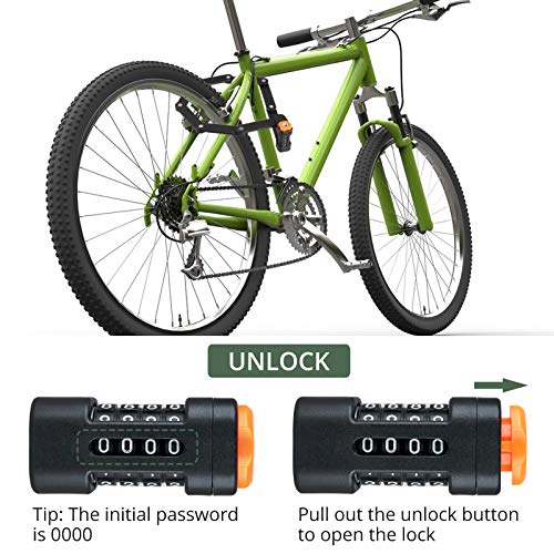 EyPiNS Candado de Bicicleta, Candado Plegable de Bicicleta de 8,5 cm, Candado de Combinación con Soporte, Aleación de Acero Plegable Cerraduras Nivel de Seguridad 15