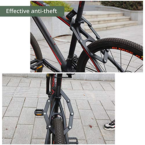 EyPiNS Candado de Bicicleta, Candado Plegable de Bicicleta de 8,5 cm, Candado de Combinación con Soporte, Aleación de Acero Plegable Cerraduras Nivel de Seguridad 15