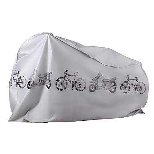 Funda Bicicleta Exterior Impermeable de Tejido 190T, Protección de Lluvia  Viento y Polvo, 200x110x70 cm, Negro