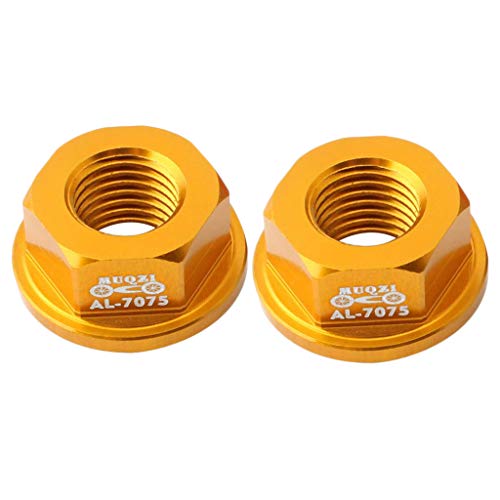 F Fityle 2 Piezas Tuercas Ligeras Niños Equilibrio Rueda de Bicicleta Fixie Eje M8 ​​Tuerca de Rueda - Dorado, 8mm