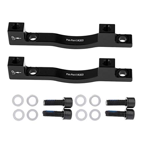 F Fityle 2 Unids/Set Bicicleta Disco Freno Pinza Adaptador Poste Montaje PM 203mm Rotor Parts - Negro