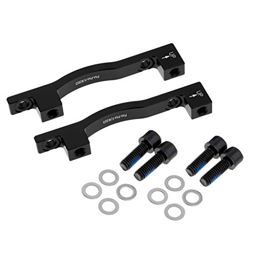 F Fityle 2 Unids/Set Bicicleta Disco Freno Pinza Adaptador Poste Montaje PM 203mm Rotor Parts - Negro