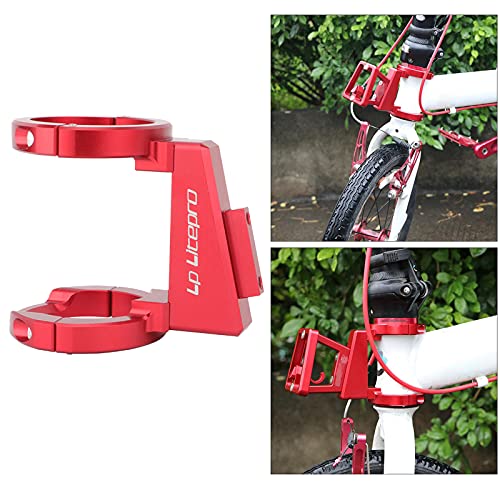 F Fityle Bastidores de cesta de bicicleta plegables para bicicleta, soporte frontal para bicicleta, para Dahon, bolsa de transporte para bicicleta S, soporte - rojo
