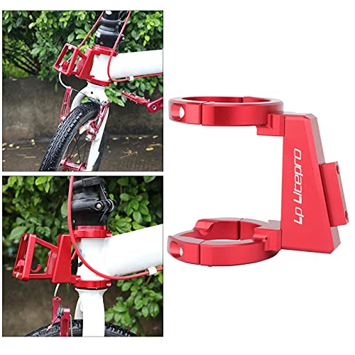 F Fityle Bastidores de cesta de bicicleta plegables para bicicleta, soporte frontal para bicicleta, para Dahon, bolsa de transporte para bicicleta S, soporte - rojo