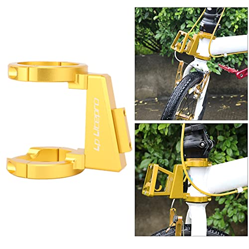 F Fityle Bastidores de cesta de bicicleta plegables para bicicleta, soporte frontal para bicicleta, para Dahon, bolsa de transporte para bicicleta S, soporte - dorado